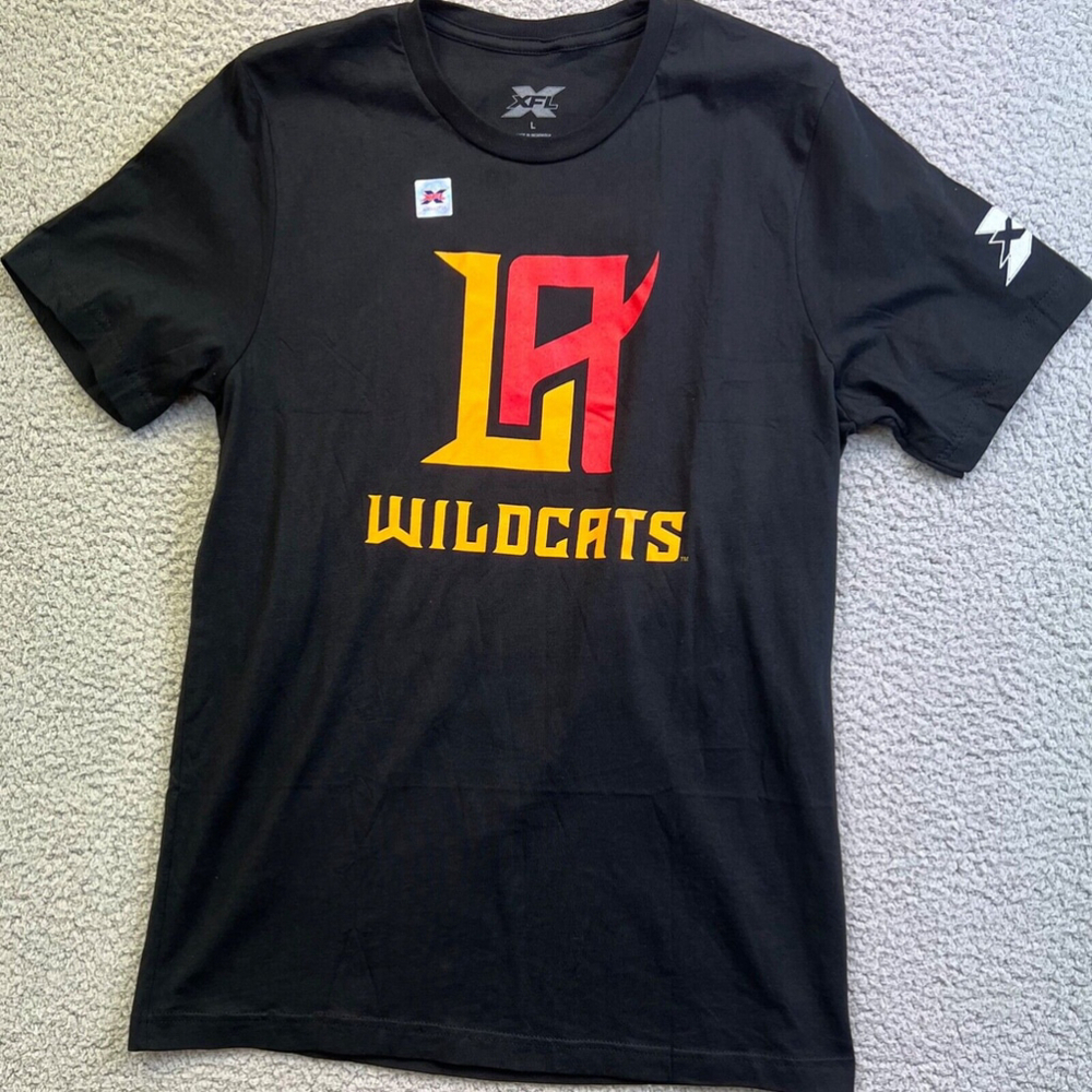 LOS ANGELES WILDCATS Womens XFL Football‎ Short Sleeve Soft T-Shirt Size Large